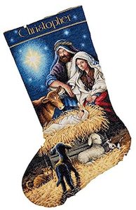 Dimensions Gold Counted Cross Stitch Kit - Christmas Stocking Holy Night