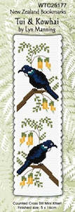 CraftCo Cross-stitch bookmark kit - Tui & Kowhai