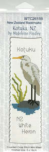 CraftCo Cross-stitch bookmark kit - Kotuku, the New Zealand White Heron