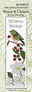 CraftCo Cross-stitch bookmark kit - Waxeye & Clematis