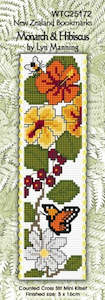 CraftCo Cross-stitch bookmark kit - Monarch & Hibiscus