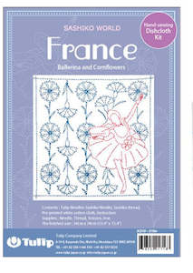 Sashiko - Tulip Sashiko World Kit - France Ballerina and Cornflowers