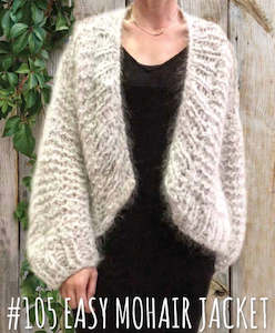 Craft material and supply: Touch Knitting Pattern 105 - Easy Mohair Jacket in 12-ply / Aran-weight yarn