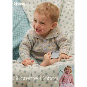 Craft material and supply: Wendy Knitting Pattern 5421 - Cardigan with two neck options in DK / 8-ply for ages 0 months to 5 years