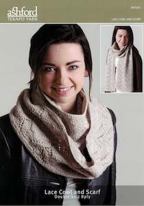 Ashford Tekapo Knitting Pattern AYP205 - Lace Cowl and Scarf 8-ply