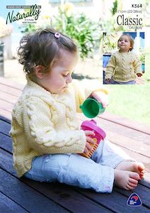 Craft material and supply: Naturally Knitting Pattern K564 - Babys Cabled Pullover in 8-ply / DK