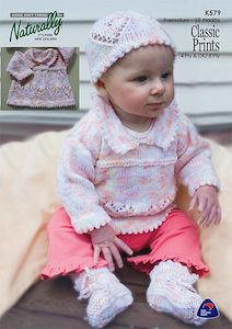 Naturally Knitting Pattern K579- Baby's Lacy Textured Pullover, Booties and…