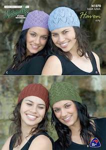 Craft material and supply: Naturally Knitting Pattern N1070 - Fours Ladies Beanies in 4-ply / Fingering weight