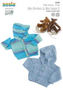 Naturally Knitting Pattern K349 - Boys and Girls Hoodied Cardigans in 4-ply Cott…