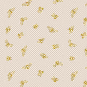 Honey Bee - Bees with Gold-overlay accents on Cream