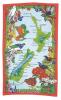 Red border tea towel