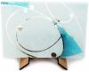 Medium rectangular platter kawakawa white/aqua