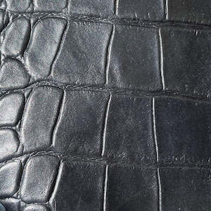 Crocodile Print Calf Skin | Black Matte | 0.8mm | 10-13 sq.ft | from $105 ea.