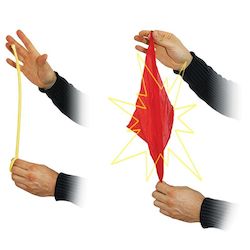 Rope to silk hanky magic trick