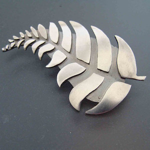 Silver Fern Brooch in Sterling Silver