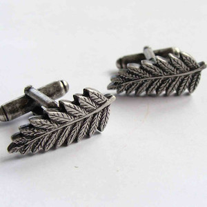 Silver Fern Cufflinks in Pewter