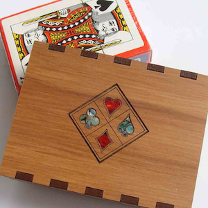 Wooden Box of Playing Cards