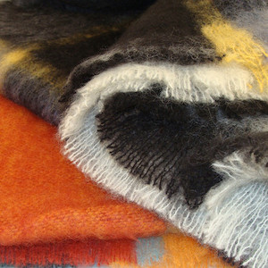 Modern Checked Mohair Throw Blankets in amazing colours