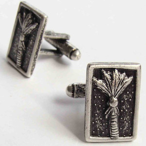 Pewter Cufflinks in Nikau design