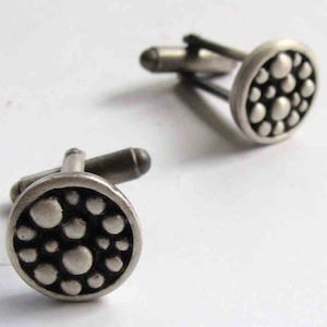 Pewter 'Pebble' Cufflinks