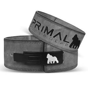 LEVER BELT  GREY WITH BLACK