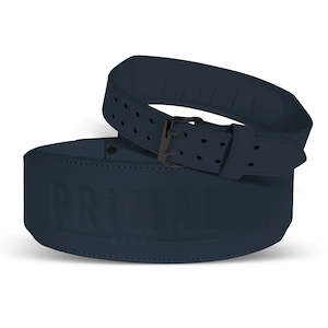 Health supplement: Embossed weight lifting leather belt Navy Blue