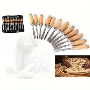 12pcs Wood Carving Chisel Set Professional Woodworking Tools Sharp Carving Knife Kit