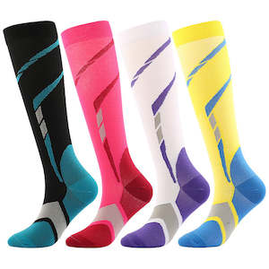 Personal Care: 4 Pairs Knee-High Compression Socks Sports Stockings