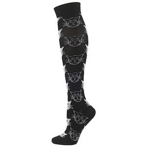 Personal Care: Knee-High Compression Socks Kitten ﻿Pattern Sports Nylon Stockings