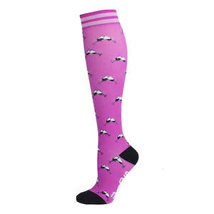 Personal Care: Knee-High Compression Socks Goblet Pattern Sports Nylon Stockings