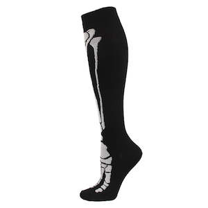 Personal Care: Knee-High Compression Socks Bones Pattern Sports Nylon Stockings