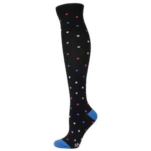 Personal Care: Knee-High Compression Socks Colored Dots Pattern Sports Nylon Stockings