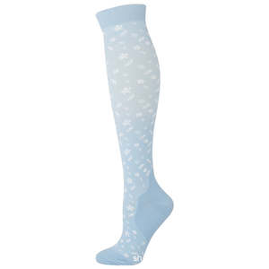 Knee-High Compression Socks Snowflakes Pattern Sports Nylon Stockings