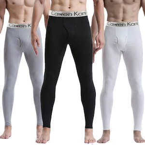 Men's Fleece Lined Leggings Thermal Long Johns Warm Base Layer Slim Pants