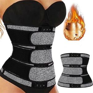 Three Straps Neoprene Sauna Waist Trainer Corset Slim Belly Belt with Hook