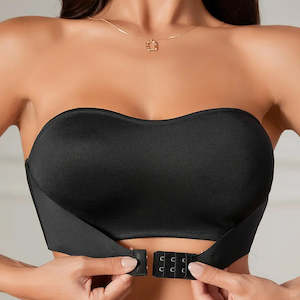 Underwear: Seamless Wireless Front Buckle Strapless Bra