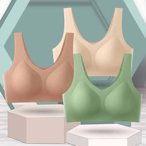 Underwear: Seamless Wireless Comfort One Piece Bras Leisure V Neck Bralette Underwear Top