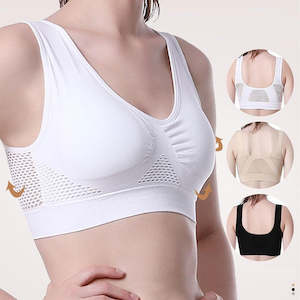 Underwear: Comfort Air Bra Plus Size Fashion Hollow Mesh Breathable Underwear Sports Bra