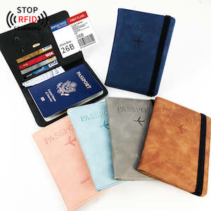 Unisex Leather RFID Blocking Passport Travel Wallet Holder ID Card Cover Case