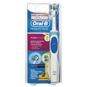 Oral-B Vitality Plus Floss Action Rechargeable Electric Toothbrush with 2 Brush Heads