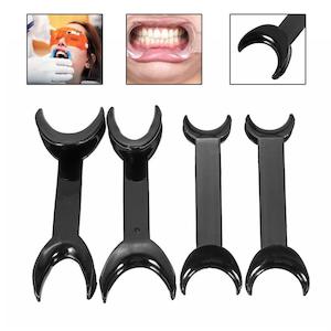 Oral Care 1: 4pcs T-Shape Black Intraoral Cheek Lip Retractor for Teeth Whitening Dental Tools