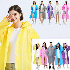 Outdoor Gears: Unisex Raincoat Waterproof Poncho Reusable Plastic Camping Festival Rain Coat