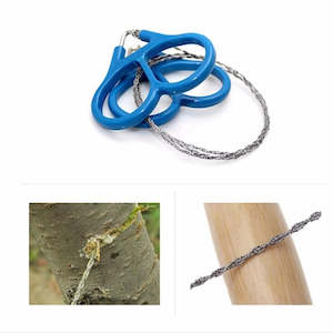 Outdoor Gears: 2Pcs Portable Stainless Steel Wire Saw Universal Emergency Travel Survival Tool