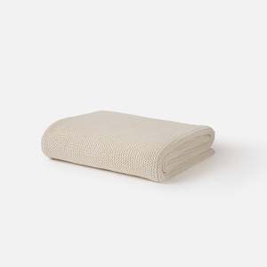 Purl Knit Throw | White