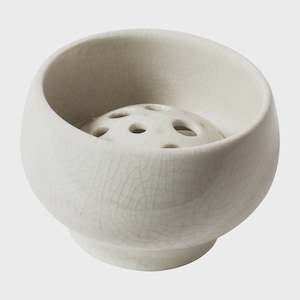 Ikebana Vase | White Crackle