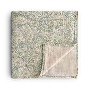 Mushie Swaddle - Green Paisley