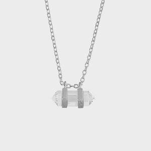 Sunstone Crystal Necklace | Silver