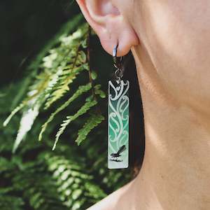 Earrings Green, Ngā Manu - Pīwaiwaka