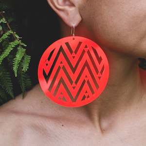 Design services: Earrings STATEMENT, Vibrant Red - Mana