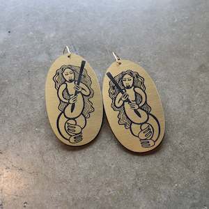 Earrings Gold, Mana Motuhake wahine